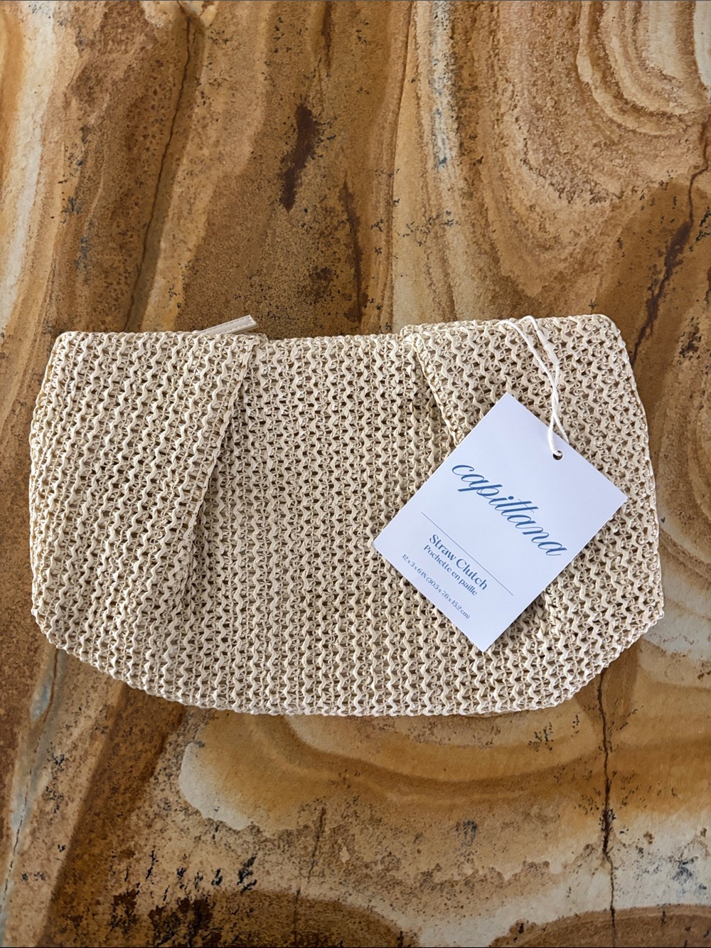 Capitana Straw Clutch - Natural Beige